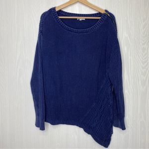 Maurices asymmetrical sweater with shoulder zipper size Medium